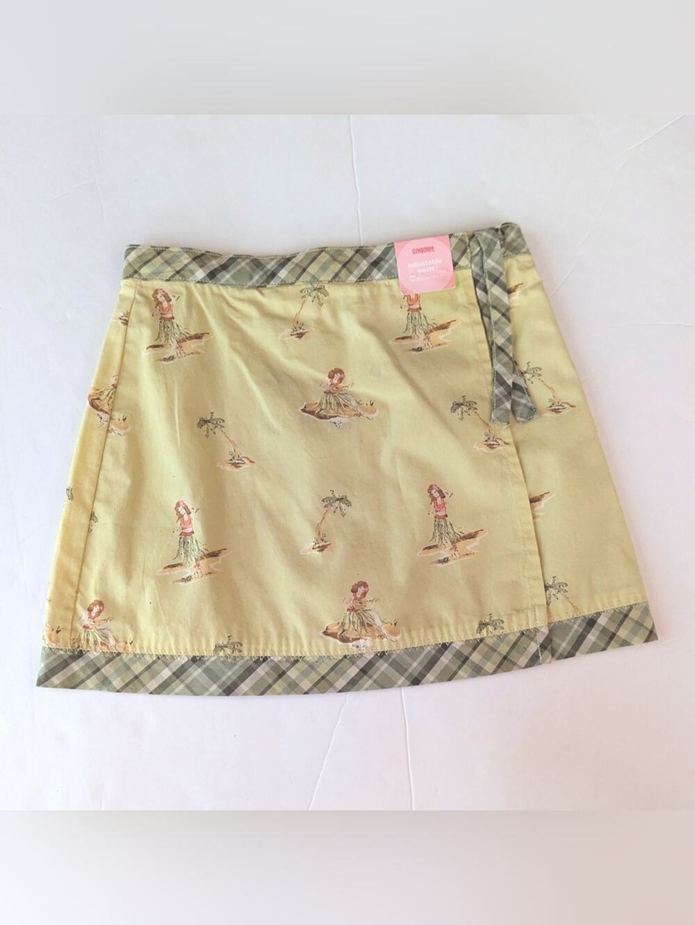 Vtg 2004 Gymboree 6 Girls Green Skort Hula Hawaiian